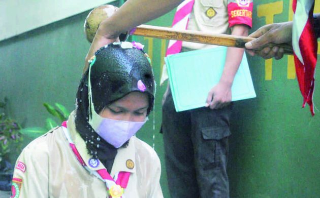 Pelantikan anggota SWK Kwartir Ranting 11.06 Bobotsari