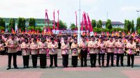 Sebanyak 5.000 anggota Pramuka di Kwartir Cabang (Kwarcab) Purbalingga mengikuti Apel Besar, di Alun-alun Purbalingga, Senin 9 Oktober 2023.