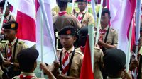 Anggota Pramuka Kwartir Cabang Purbalingga mengikuti Estafet Tunas Kelapa Kwarda Jawa Tengah, 14 Agustus 2023