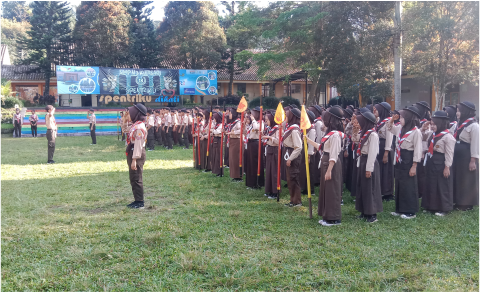 Gugus Depan (Gudep) Gerakan SMP Negeri 3 Kutasari, menyelanggarakan Lomba Tingkat 1 (LT 1) Pramuka Penggalang.